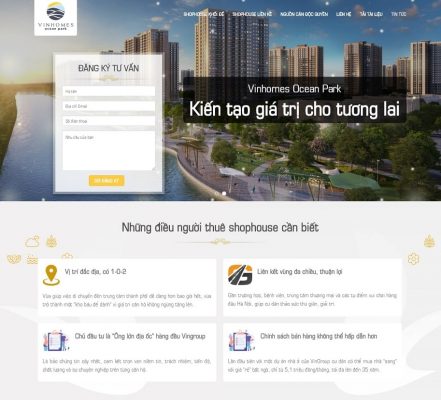 landingpage bất động sản tại vĩnh phúc