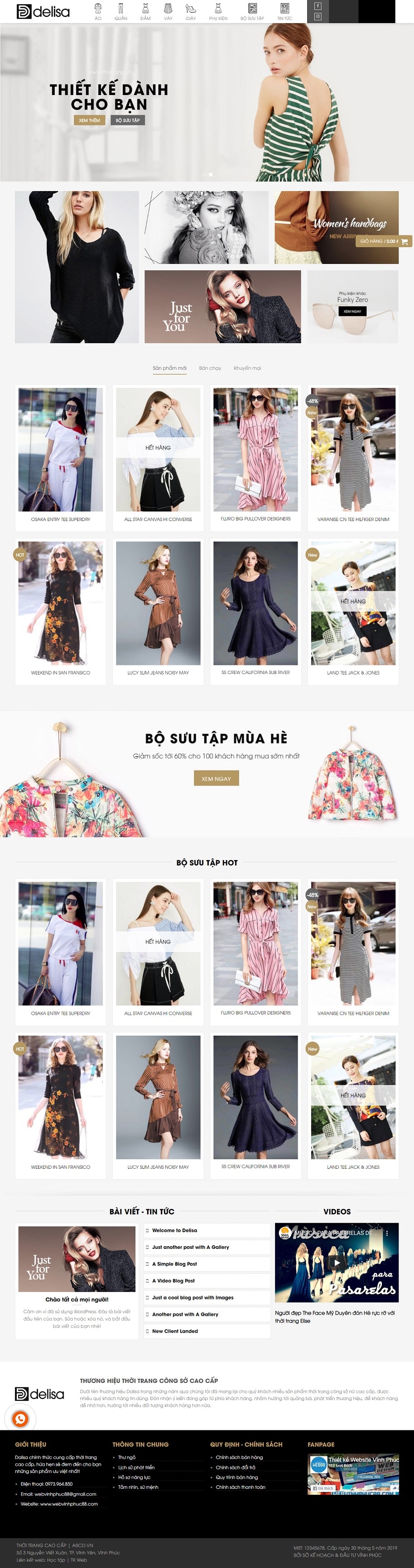 Thiết kế web thời trang tại vĩnh phúc